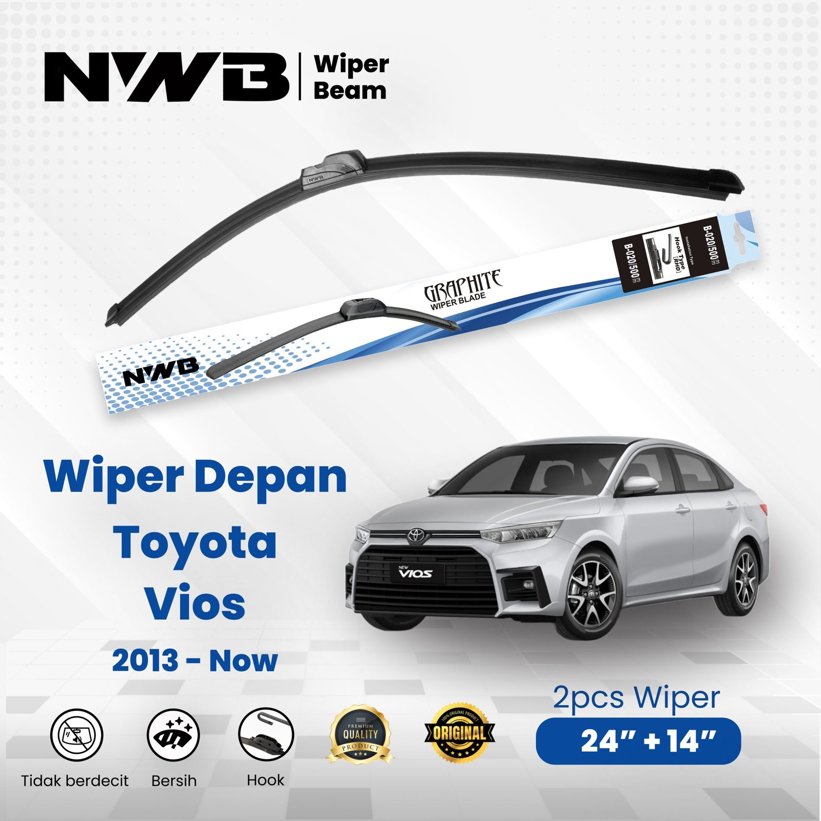 Beam / frameless Toyota Vios 2013 - Now