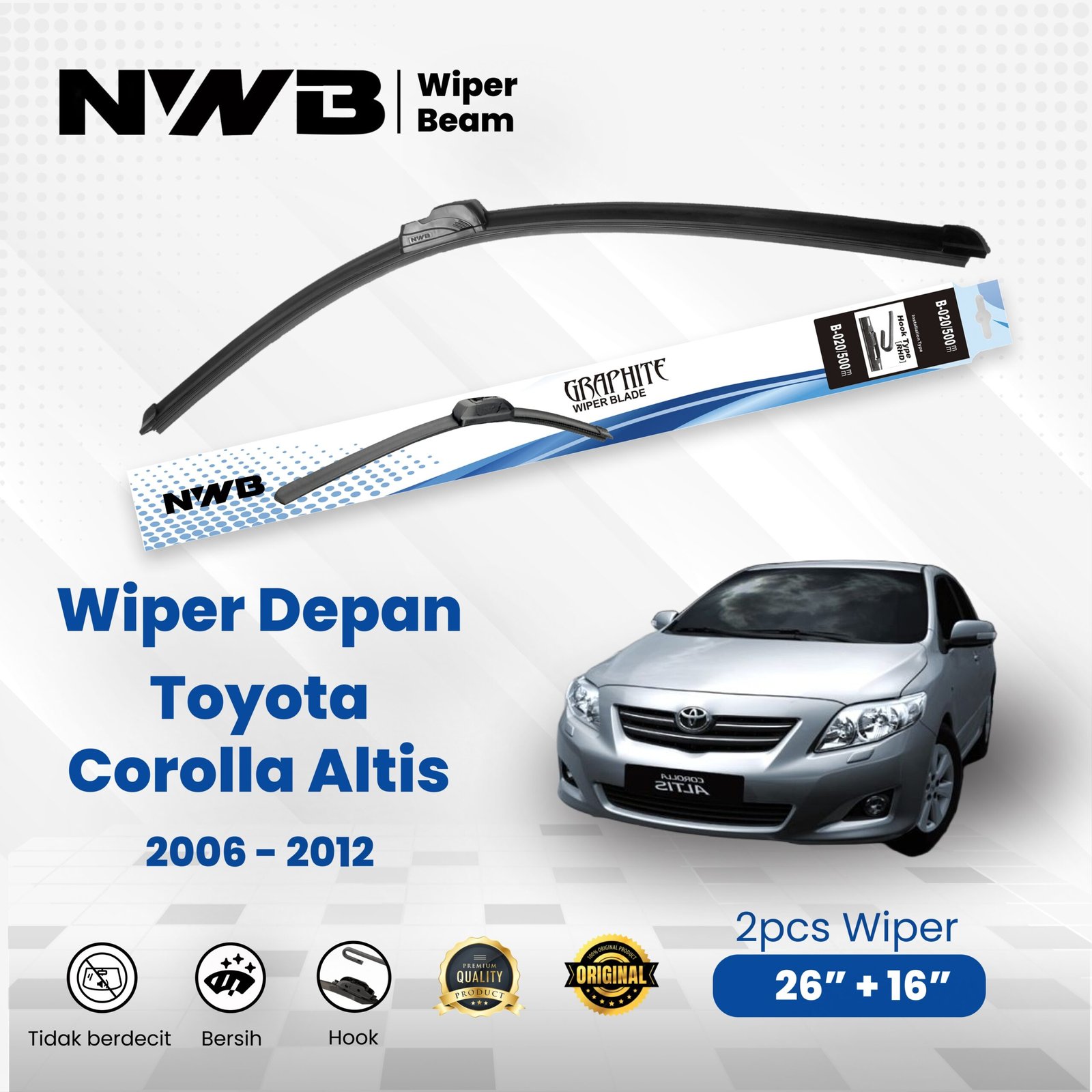 Beam / Frameless Toyota Corolla Altis 2006 - 2012