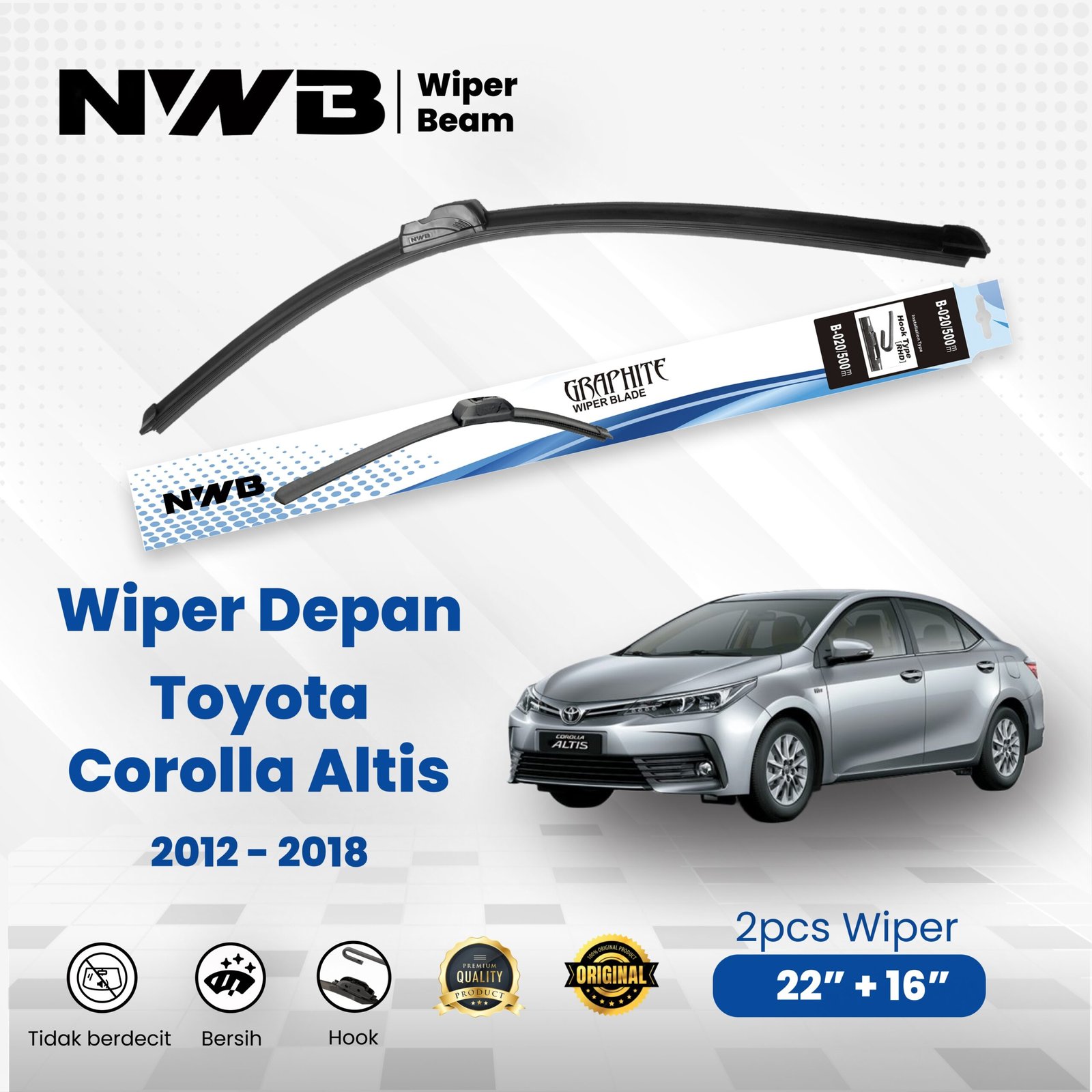 Beam / Frameless Toyota Corolla Altis 2012 - 2018
