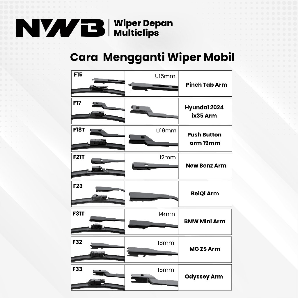 Wiper Mobil Multiclips Premium Toyota Vios 2007-2013 (WPM 24" & 14") - Image 7