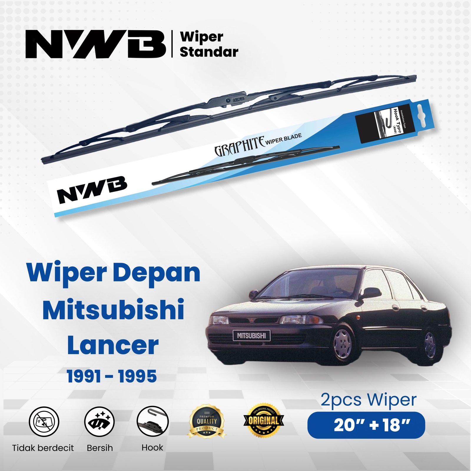 Wiper Mobil Standar Mitsubishi Lancer 1991 - 1995