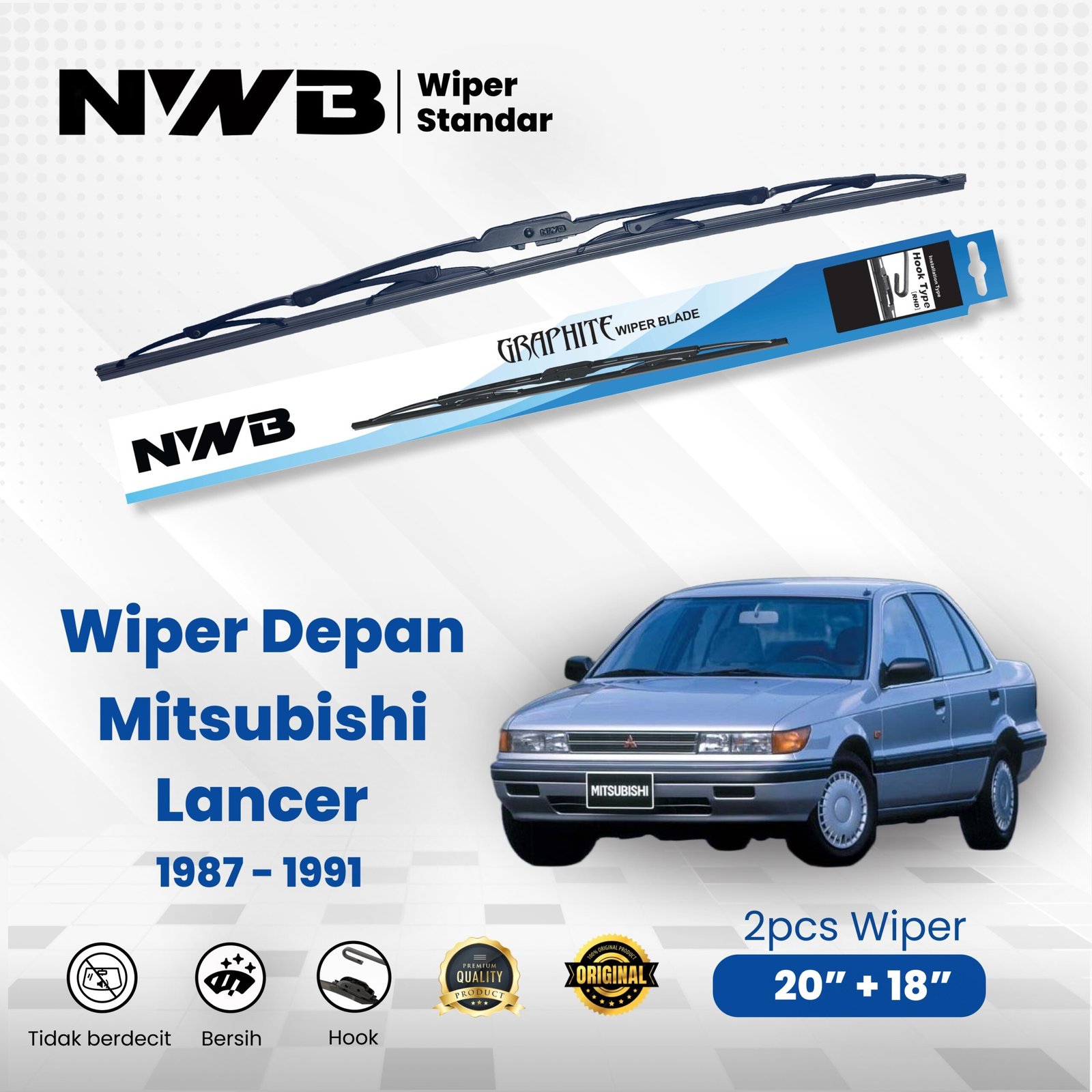 Wiper Mobil Standar Mitsubishi Lancer 1987 - 1991