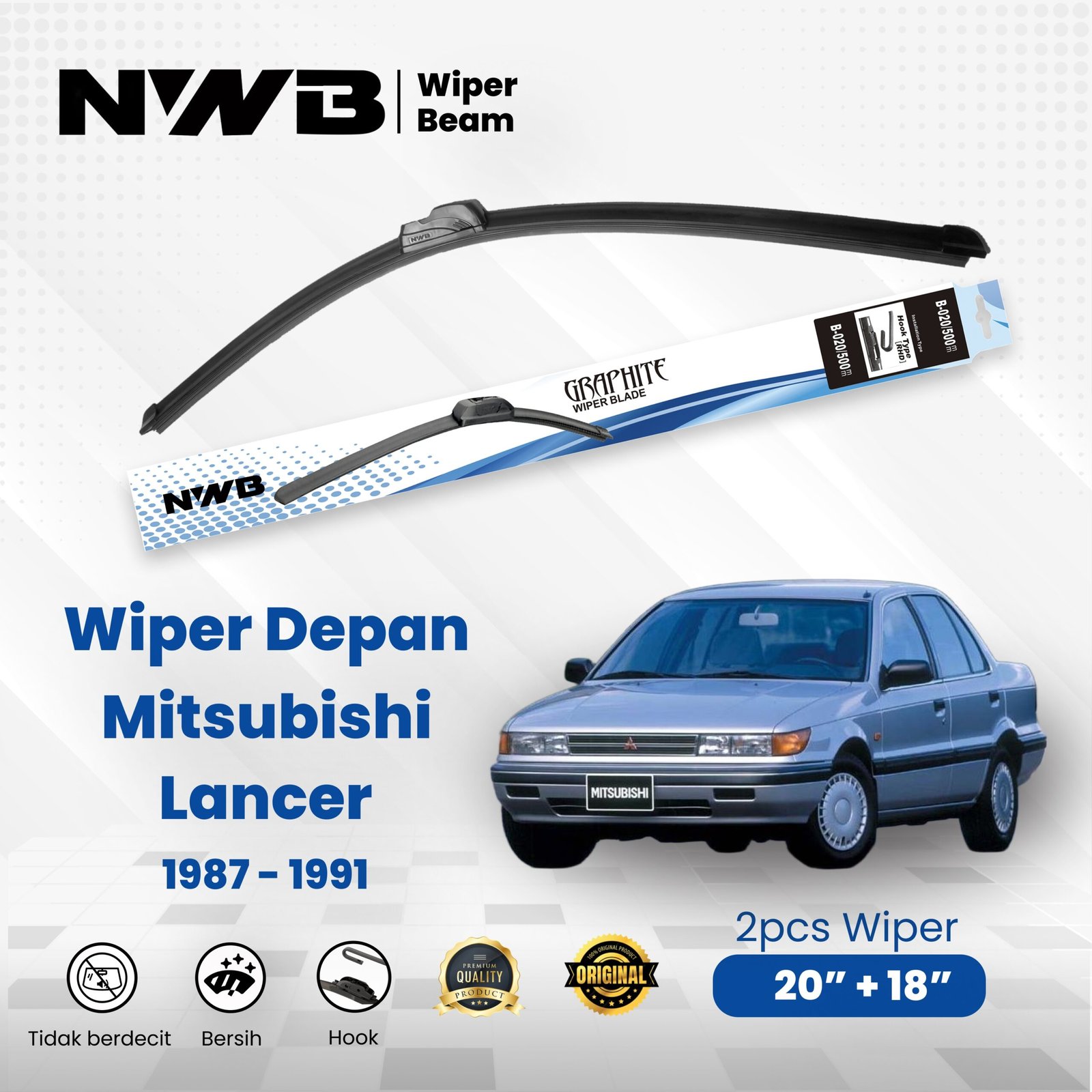 Wiper Mobil Beam/Frameless Mitsubishi Lancer 1987 - 1991