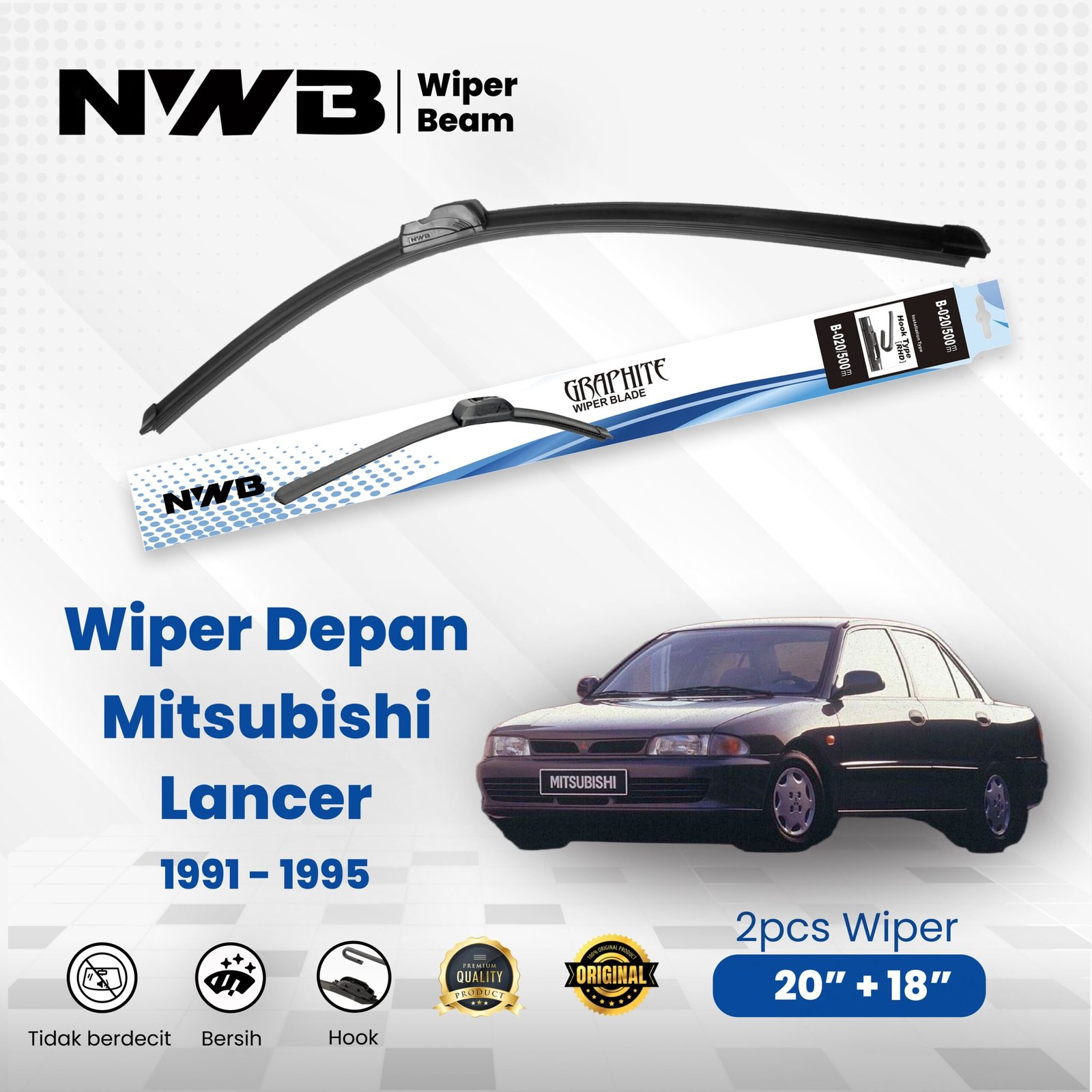 Wiper Mobil Beam/Frameless Mitsubishi Lancer 1991 - 1995