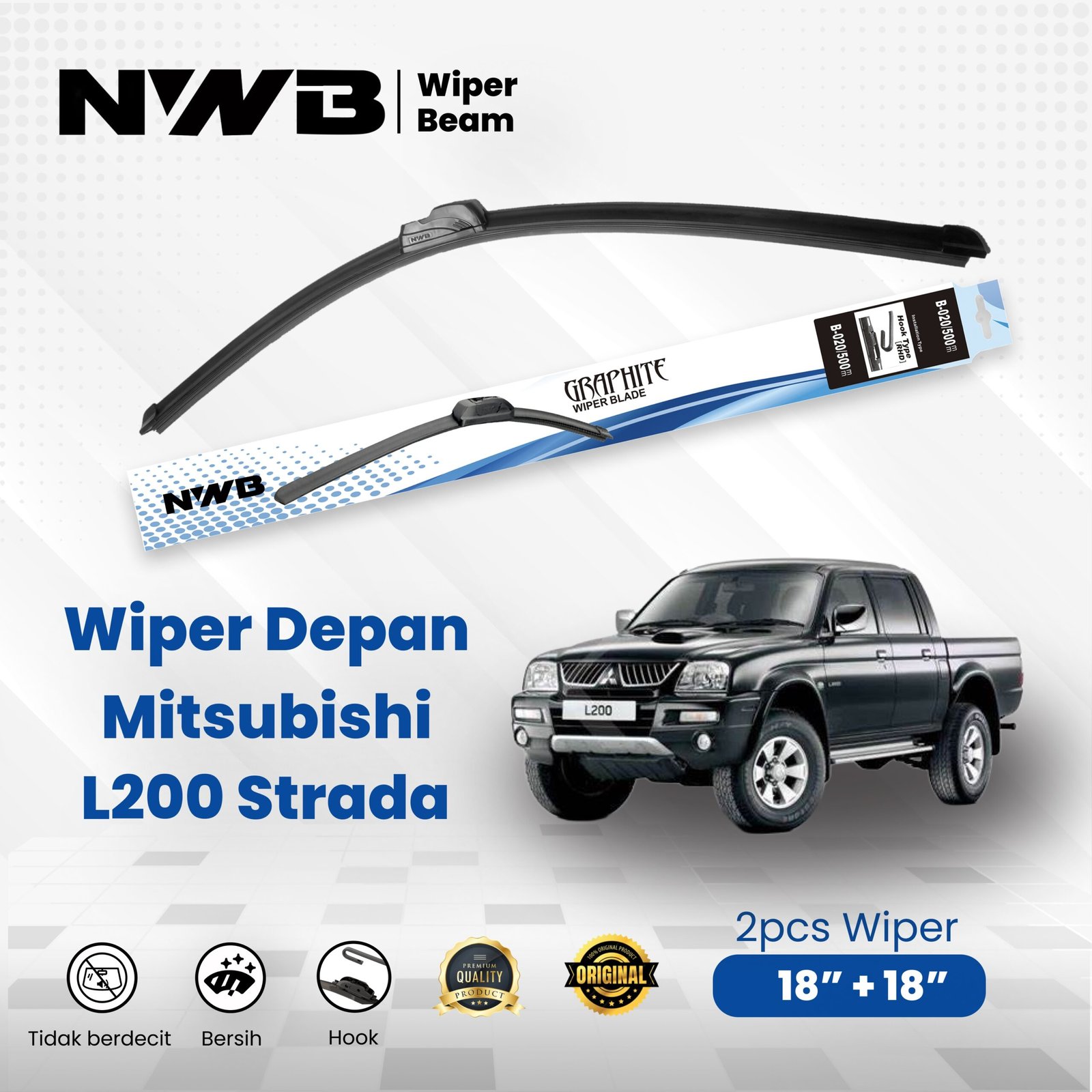 Wiper Mobil Beam/Frameless Mitsubishi L200 Strada