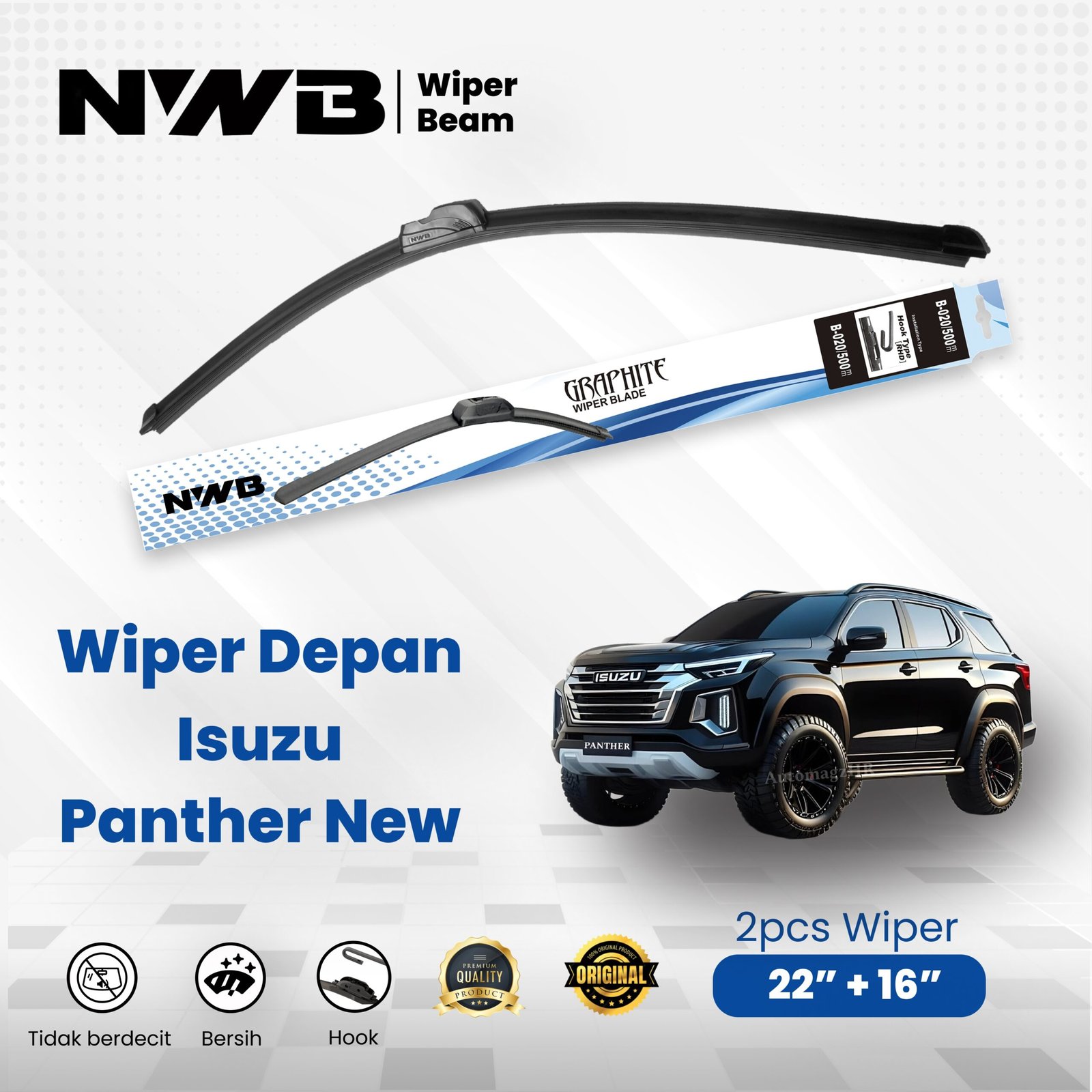 Wiper Mobil Beam/Frameless Isuzu Panther New
