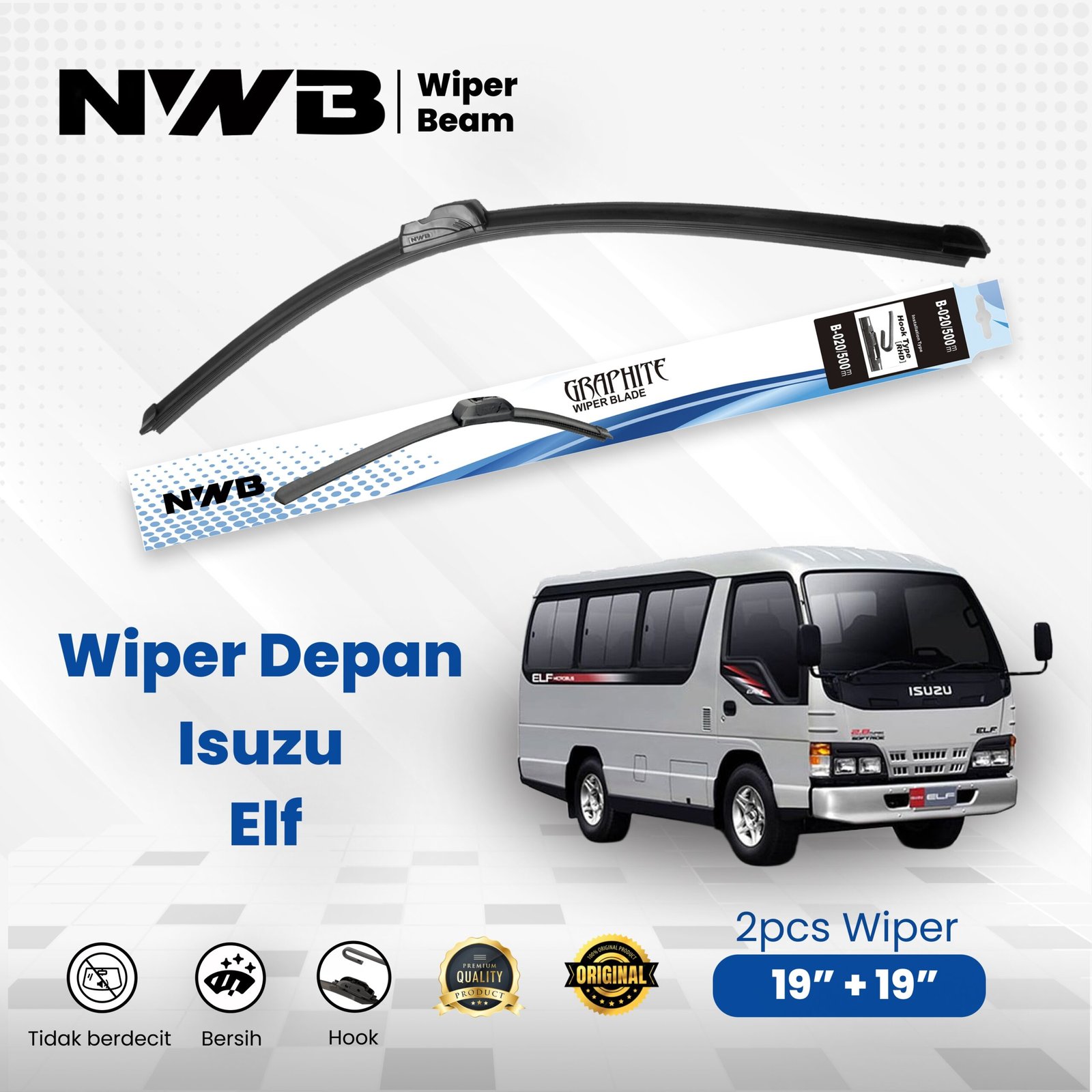 Wiper Mobil Beam/Frameless Isuzu Elf