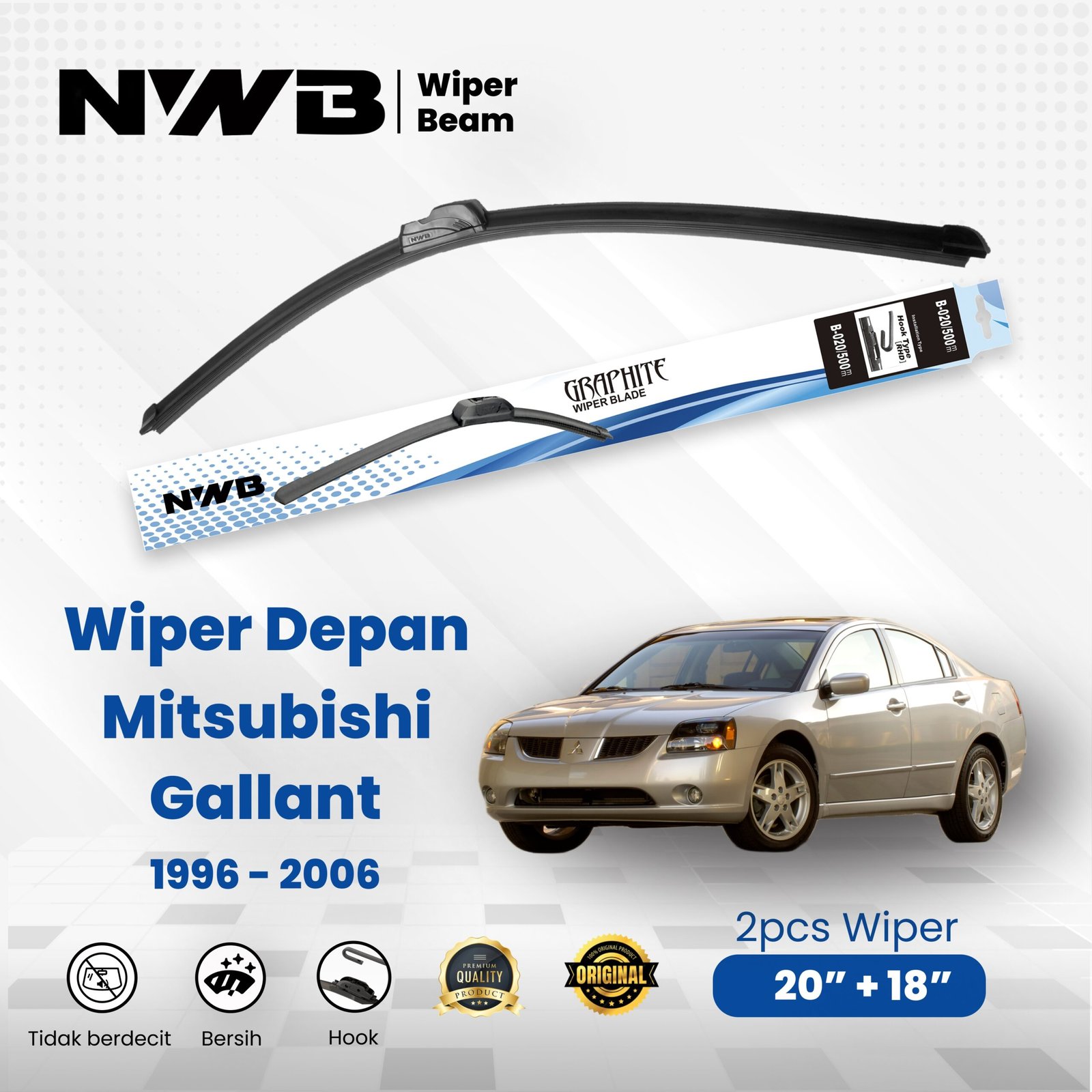 Wiper Mobil Beam/Frameless Mitsubishi Gallant 1996-2006