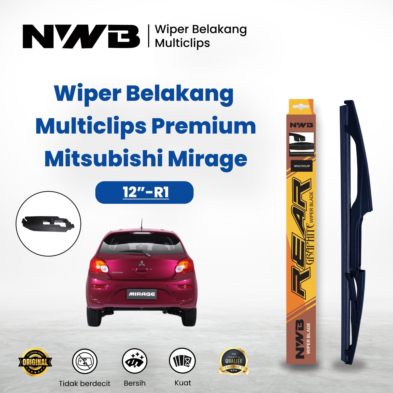 Wiper Belakang Multiclips Premium Mitsubishi Mirage