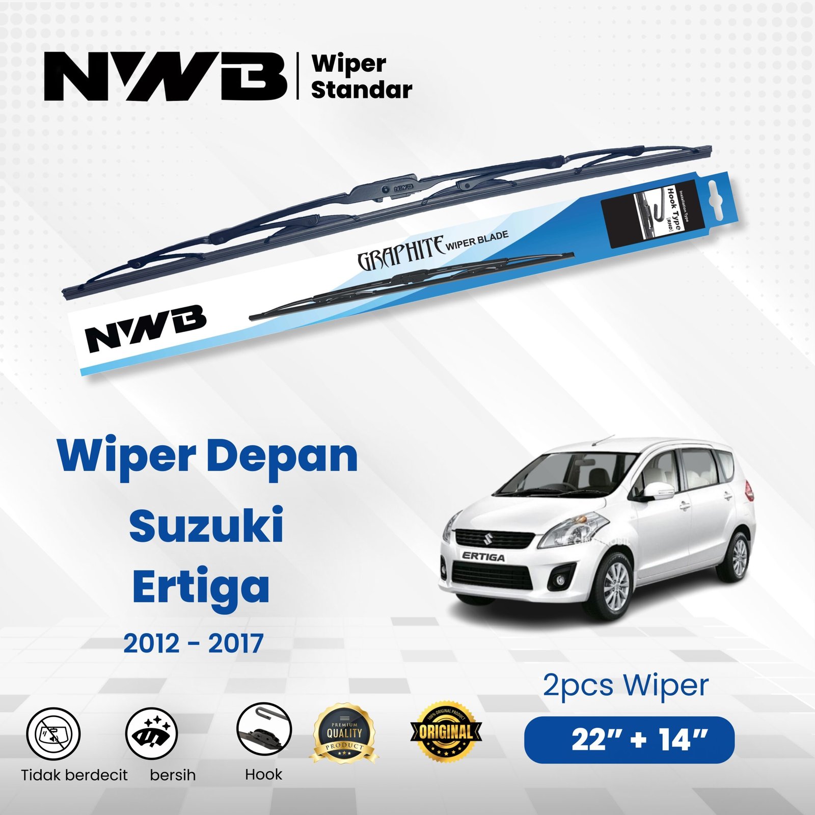 Wiper Mobil Standar Suzuki Ertiga 2012 - 2017