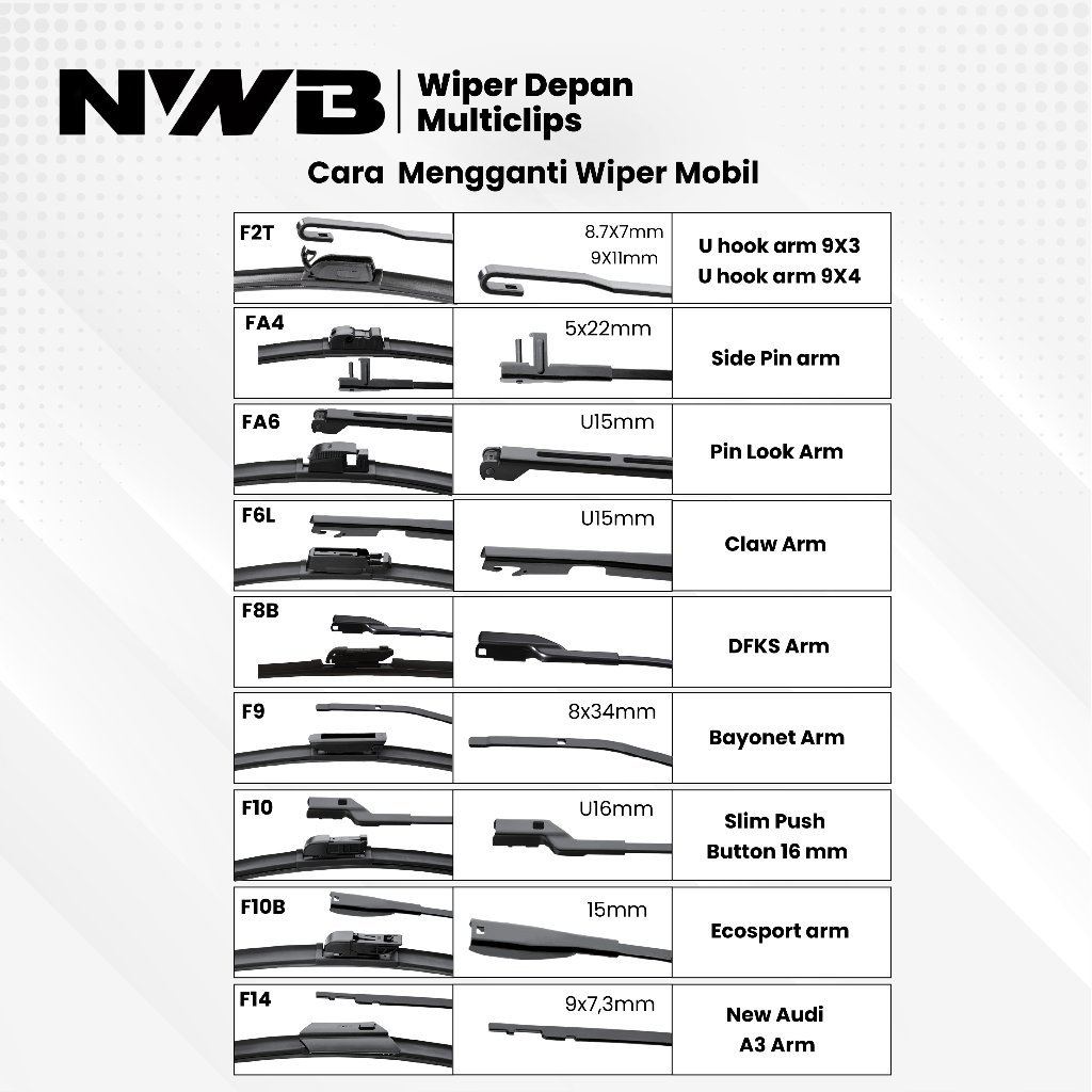Wiper Mobil Multiclips Premium Hyundai Stargazer (WPM 26" & 14") - Image 7