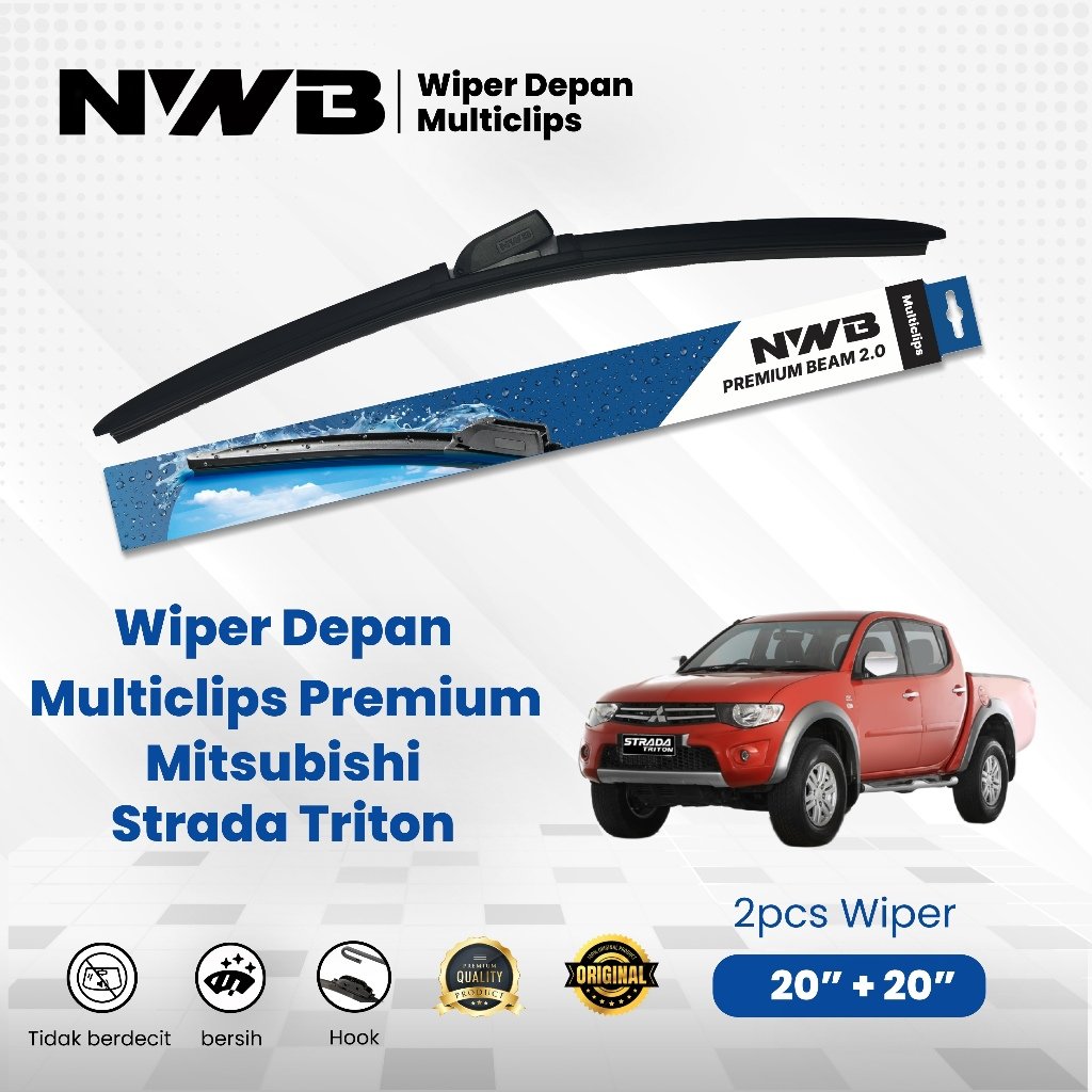 Wiper Mobil Multiclips Premium Mitsubishi Strada Triton (WPM 20" & 20")