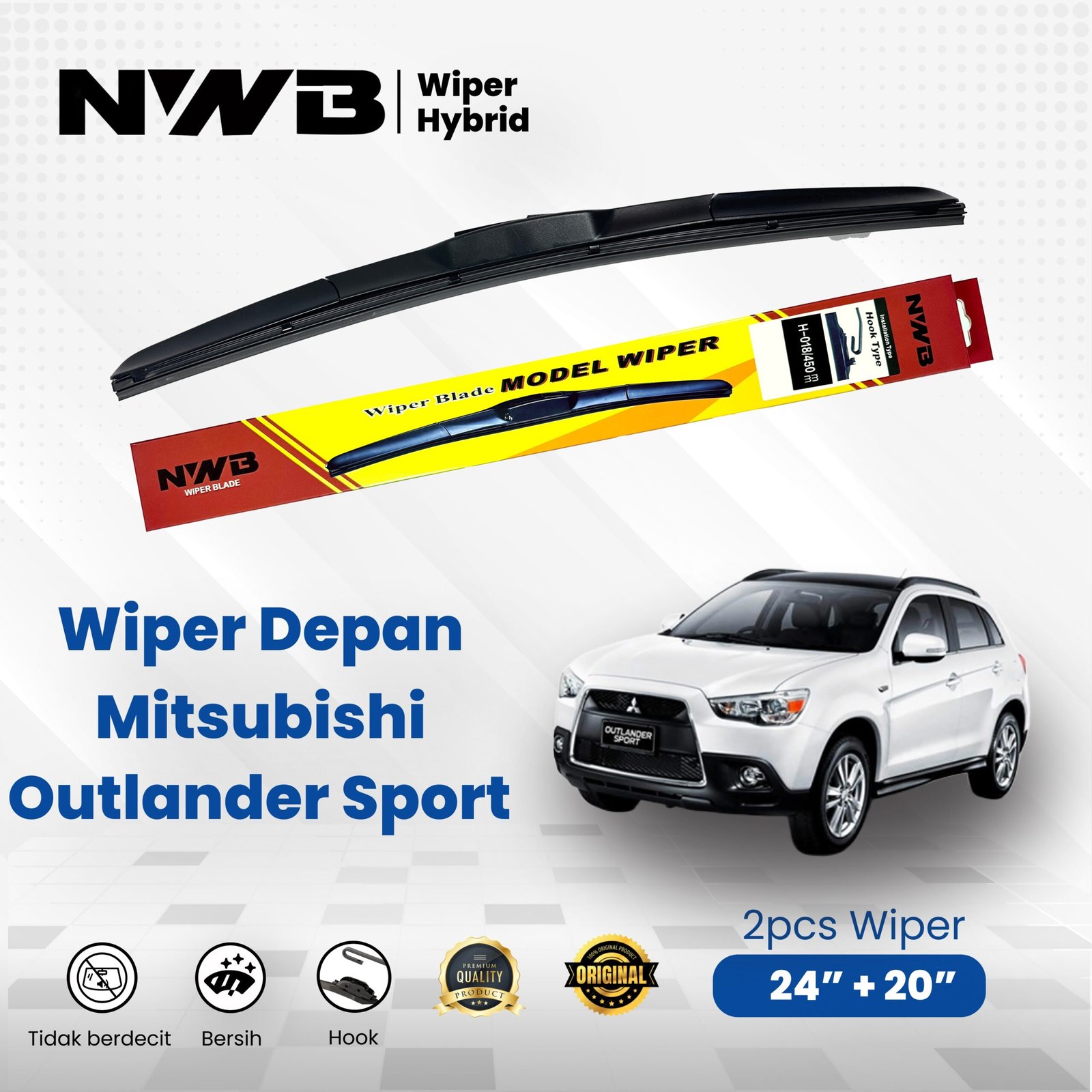 Wiper Mobil Hybrid Mitsubishi Outlander Sport