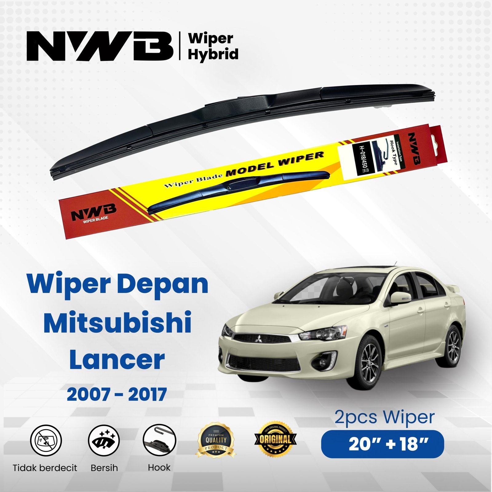 Wiper Mobil Hybrid Mitsubishi Lancer 2007 - 2017