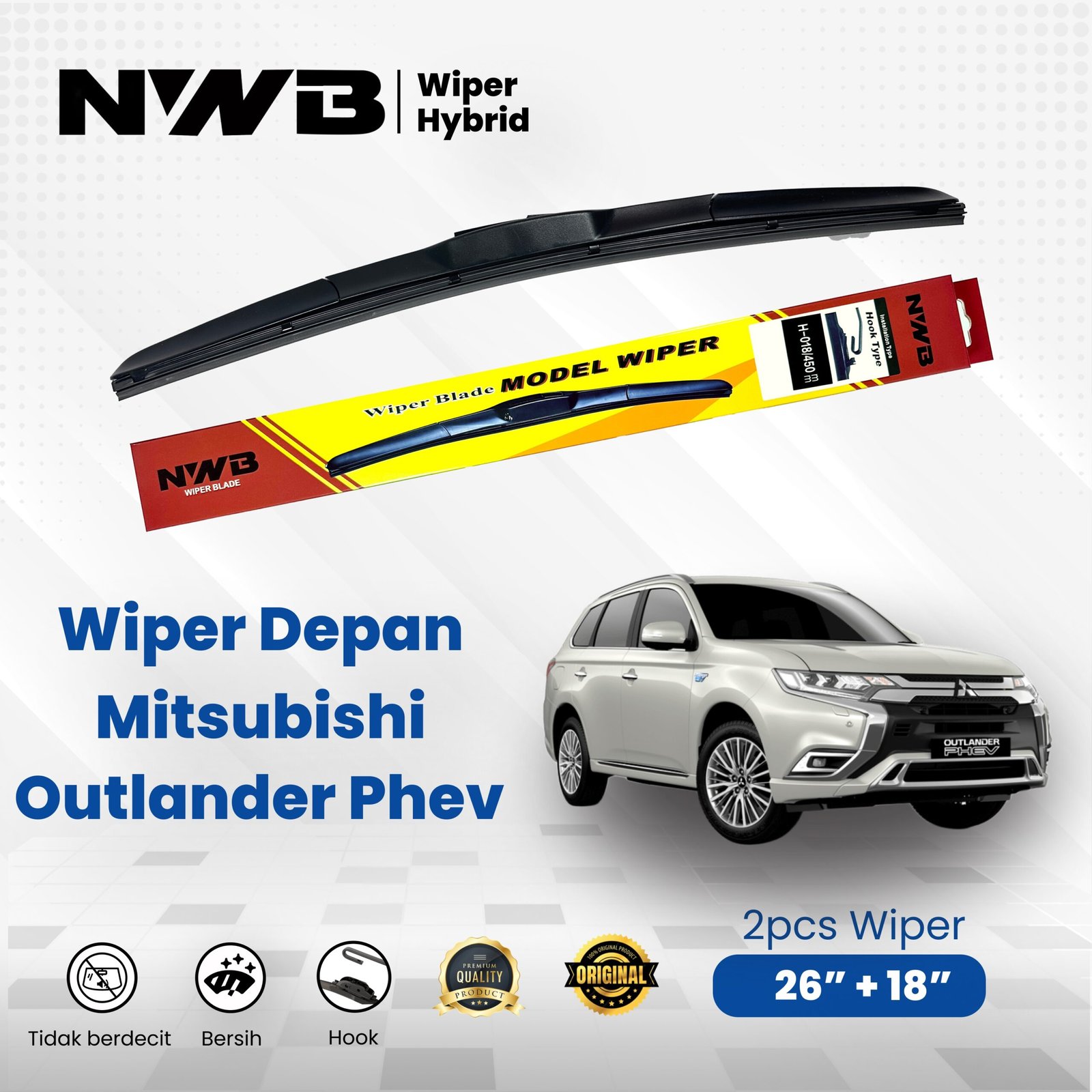 Wiper Mobil Hybrid Mitsubishi Outlander Phev
