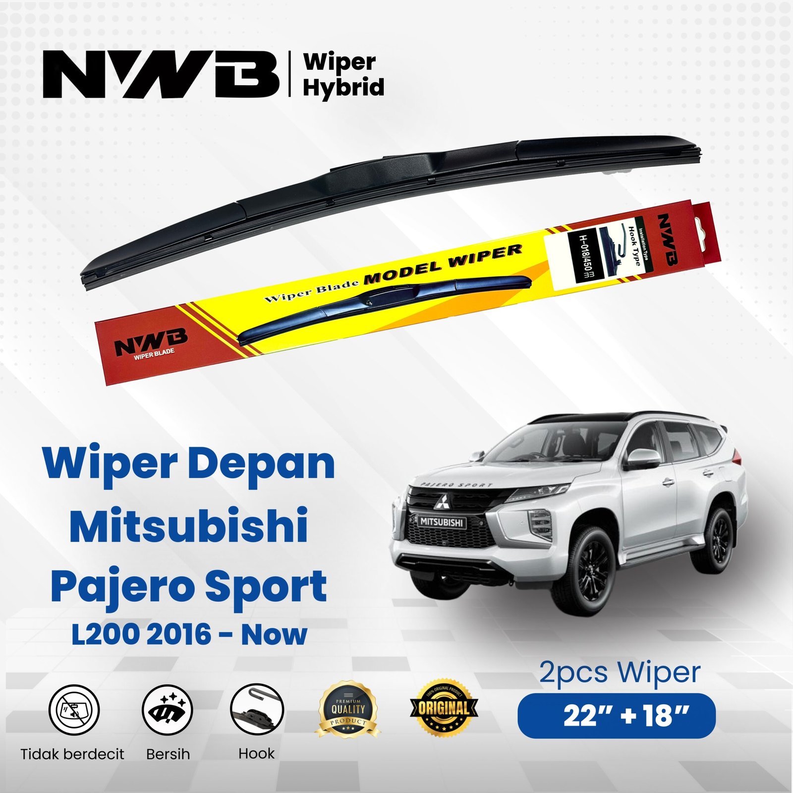 Wiper Mobil Hybrid Mitsubishi Pajero Sport L200 2016 - Now