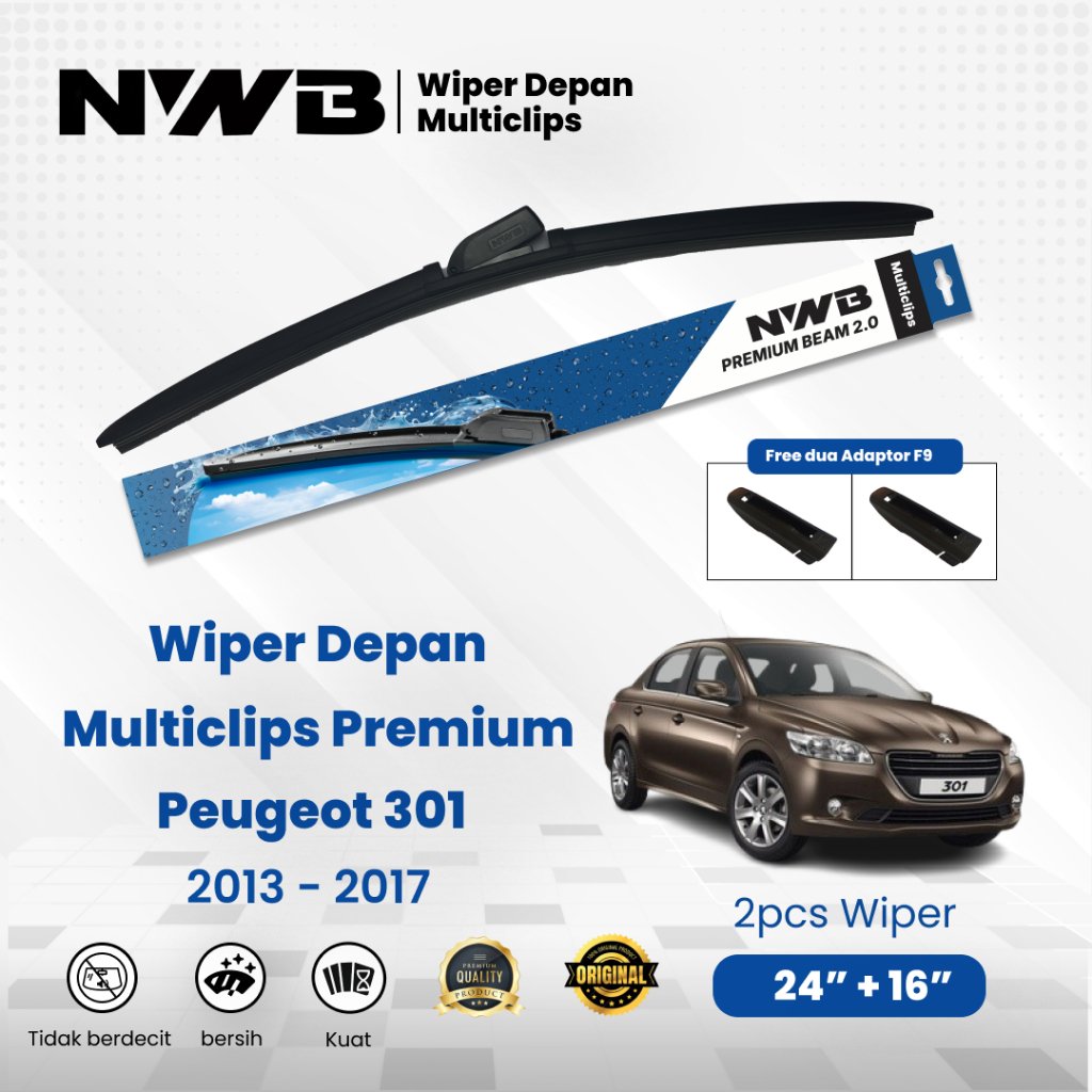Wiper Mobil Multiclips Premium Peugeot 301 2013 - 2017